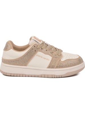 Pierre Cardin Beyaz-Bej Bağcıklı Kadın Sneaker PCI-11505 G