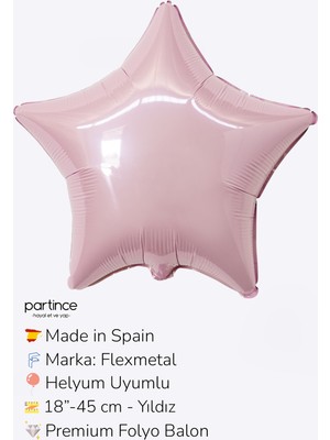 Partince 18″ – 45 cm Yıldız Folyo Balonlar Paket Içi 1 Adet