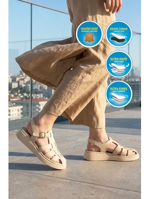 Ayakmod 12500 Z Bej Kadın Sandalet