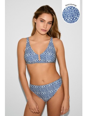 Kom Benih Retro Desen Toparlayıcı Bikini
