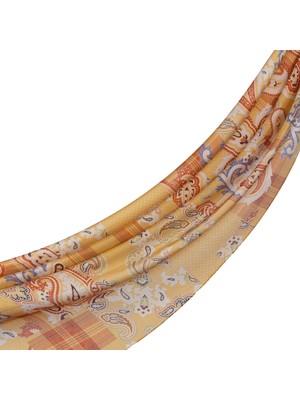 İpekevi Ipekevi Patchwork Desenli Tensoft Şal 03920-GOLD