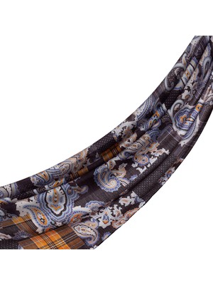 İpekevi Ipekevi Patchwork Desenli Tensoft Şal 03920-SIYAH