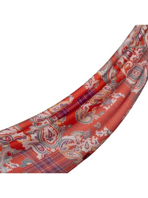İpekevi Ipekevi Patchwork Desenli Tensoft Şal 03920-NAR Çiçeği