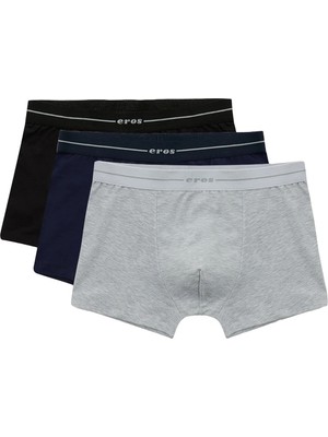 Eros Erkek Compact Pamuklu 3'lü Boxer Set Çok Renkli