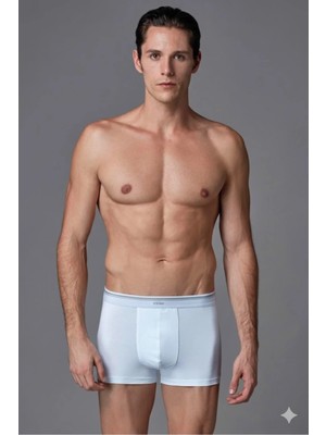 Eros Erkek Compact Pamuklu 2'li Boxer Beyaz