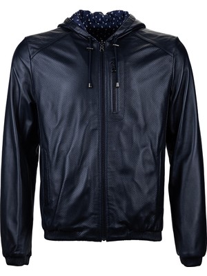 Tamer Tanca Erkek Hakiki Deri Lacivert Deri Mont 571 4072 Erk Dr Mont Y26 Lacı Perforelı