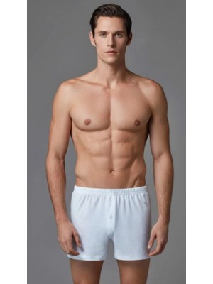 Eros Erkek Pamuklu 2'li Boxer Beyaz