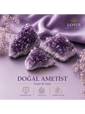 Lotus Atölye ve İyi Yaşam Merkezi 💜 Premium Doğal Ametist Taşı – gr Ham Ametist Kristal Parçaları
