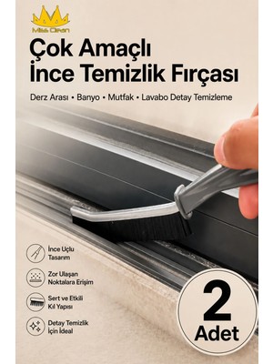 Missclean Çok Amaçlı İnce Temizlik Fırçası 2 Zemin Çizmez Pratik Saklama Çözümü