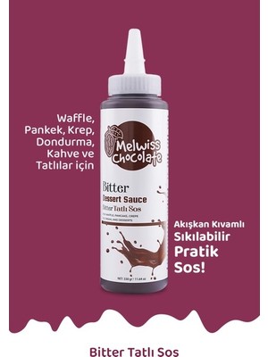 Melwiss Chocolate Bitter Tatlı Sosu 330 Gr- Waffle Krep Pankek Sos