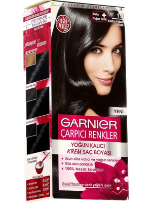 Garnier Amonyaksız Siyah Saç Boyası - 1.0 Beyaz Kapatma, Uzun Süre Kalıcı ve Canlı Renkler ile Saçlarınıza Canlılık Katın