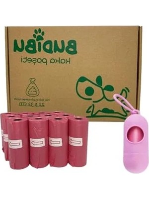 Die Grup 180 Poşetlik Kaka Poşeti Ruloları, 12 Rulo, Pembe Renk