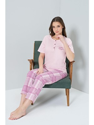 Gd Goldoremi 1853 Kadın Kısa Kollu Ekoseli Pijama Takım