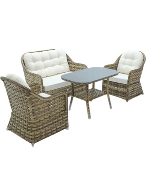 Radiance | Rehome Rattan Bahçe Oturma Grubu | 2+1+1+ Sehpa