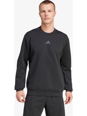 adidas Designed For Training Crew Erkek Siyah Sweatshirt.-