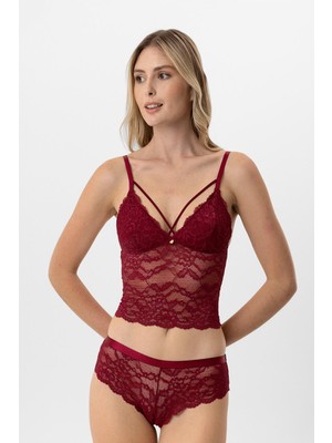 Pierre Cardin Lingerie Kadın Balensiz Dantelli Pedli Sütyen Takımı