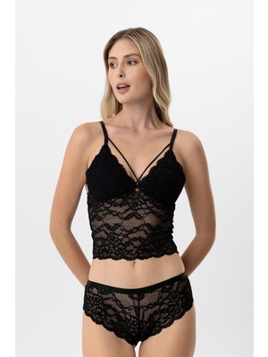Pierre Cardin Lingerie Kadın Balensiz Dantelli Pedli Sütyen Takımı