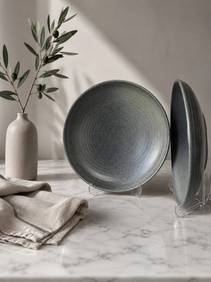 Choice 2'li Hornfels Ripple Çukur Tabak 26 cm 900 cc Makarna / Salata / Sulu Yemek Tabağı