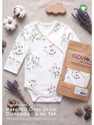 OZMOZ Clean&safe Organik Steril Temizlenmiş Kız Bebek Kruvaze Body