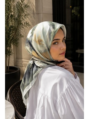 Eys Modern Floral Desen Eşarp Serisi Mint