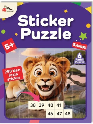 Playever Sticker Puzzle - Safari - Çıkartmalı Yapboz Etkinlik Kitabı