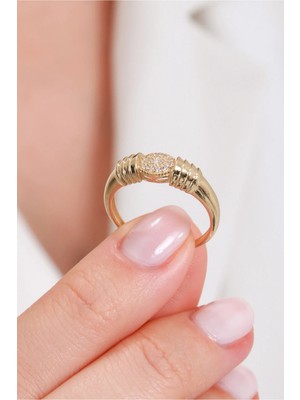 Oroline Kuyumculuk 14 Ayar Trend Altın Kadın Eklem Yüzük