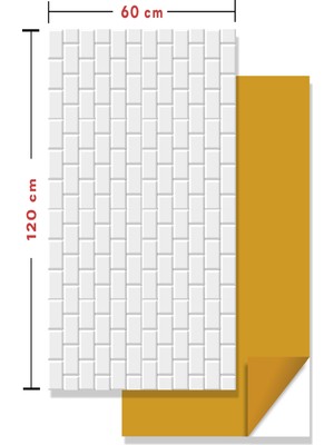 Tink Kendinden Yapışkanlı Fayans Kaplama Pvc Karo Metro Desen 60X120 cm (1 Adet ) 0,72 M2