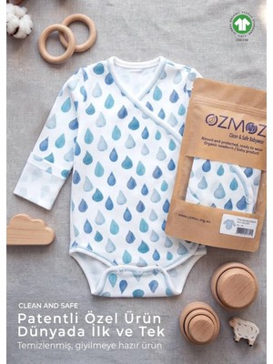 OZMOZ Clean&safe Organik Steril Temizlenmiş Erkek Bebek Kruvaze Body