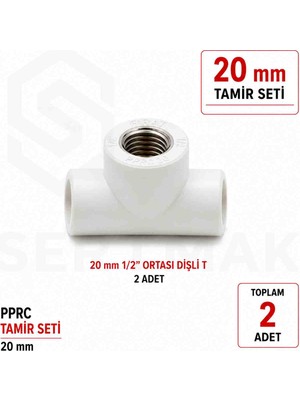Fırat Pprc 20 mm Tamir Seti Iç Dişli Te 1/2" 2 Parça Temiz Su Tesisat Ek Parçası
