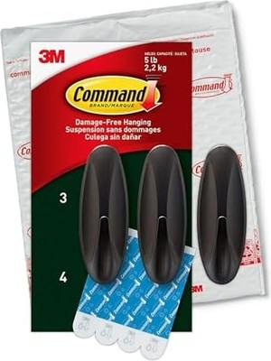 Yavuz Group Store Command Ev Dekoru ve Oda Dekoru Için Dış Mekan Büyük Kancaları, Bronz, 2,3 Kg'a Kadar Tutar, 3 Duvar Kancası, 4 Hava Koşullarına Dayanıklı Command Şerit, Zararsız Süslemeler