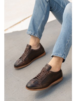 Panorama Erkek Hakiki Deri Rubber Taban Sneaker