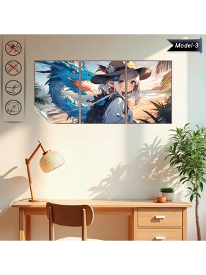 Akıllı Kağıt Statik Tutunma Özellikli Tablo - Poster Anime (Model- 3)