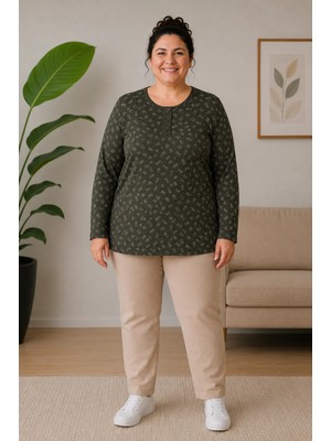 Mutlu City Büyük Beden Anne Penye Bluz 4805