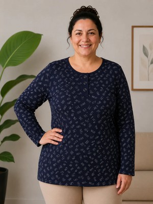 Mutlu City Büyük Beden Anne Penye Bluz 4805