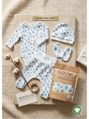 OZMOZ Clean&safe Organik Steril Temizlenmiş Hastane Çıkış Seti-4 Parça
