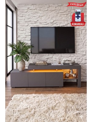 PlatinReyon Luma LED Işıklı Tv Ünitesi 160 cm - Modern Tv Sehpası