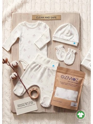 OZMOZ Clean&safe Organik Steril Temizlenmiş Hastane Çıkış Seti-4 Parça