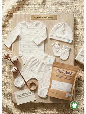 OZMOZ Clean&safe Organik Steril Temizlenmiş Hastane Çıkış Seti-4 Parça