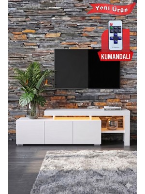 PlatinReyon Luma LED Işıklı Tv Ünitesi 160 cm - Modern Tv Sehpası