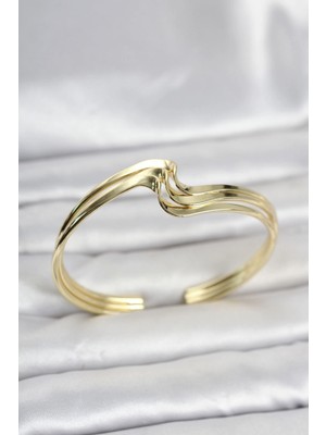 SBN - Store Mey Ithalat® Zikzak Model Gold Renk Pirinç Kadın Bileklik