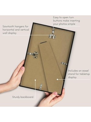 Resim Çerçevesi, 20,3 x 30,5 Cm, Kırılmaz Camlı, Duvar ve Masa Plakası Için Yatay ve Dikey Formatlar (2 Adet)