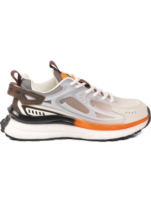Pierre Cardin Beyaz Kahve Memory Foarm Unisex Spor Ayakkabı PCI-10106 Z