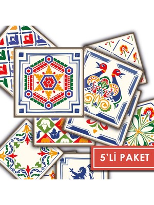 Tink Kendinden Yapışkanlı Oyun Desenli Pvc Karo 10X10 cm 5’li Paket