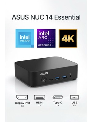 Asus NUC14 Intel N97 8gb Ram Ddr5 512GB SSD Wifi 6e 2.5g Lan Vesa Freedos Mını Pc NUC14MNK97 A2