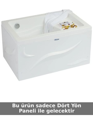 Waterway Perry Oturmalı Mini Dikdörtgen Küvet 110X70 H:55 Gövde+Metal Ayak+Dört Yön Panel