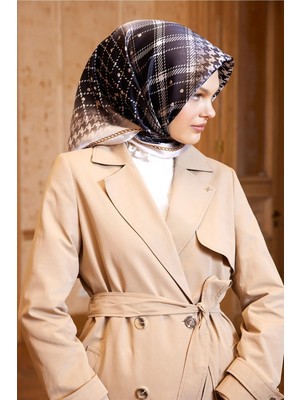 Armine Sura Ipek Eşarp Siyah, Krem