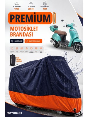 Motobros Motosiklet Brandası Falcon Soft 50 Motor Brandası Motor Örtüsü Su Geçirmez Paraşüt Kumaş Uv Korumalı Premium