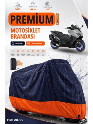 Motobros Motosiklet Brandası Yamaha Tmax Motor Brandası Motor Örtüsü Su Geçirmez Paraşüt Kumaş Uv Korumalı Premium