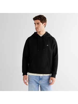 Gant Erkek Siyah Regular Fit Kapüşonlu Sweatshirt