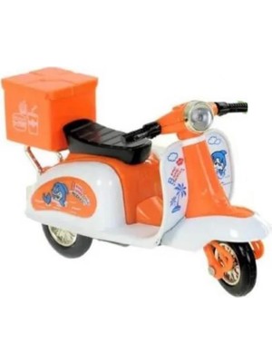 tp Çek Bırak Metal Vespa Motor 12 cm - FY361A-12D - Turuncu (Lisinya)